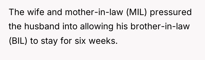 The wife and mother-in-law (MIL) pressured the husband into allowing...
