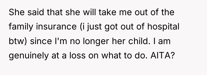 She said that she will take me out of the...