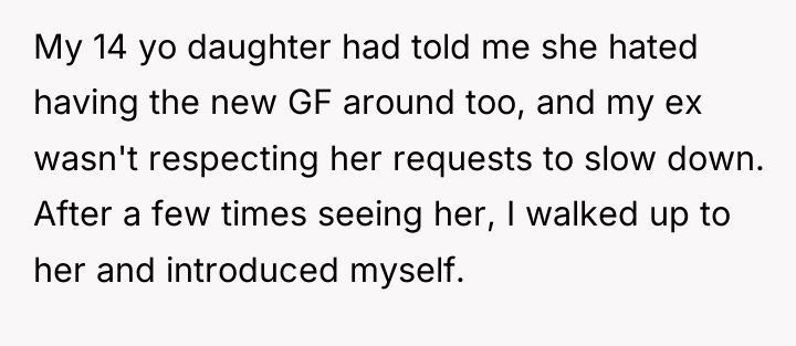 My 14 yo daughter had told me she hated having...