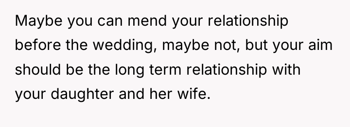 Maybe you can mend your relationship before the wedding, maybe...