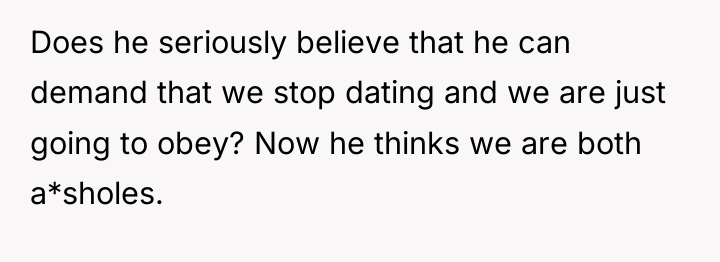 Does he seriously believe that he can demand that we...