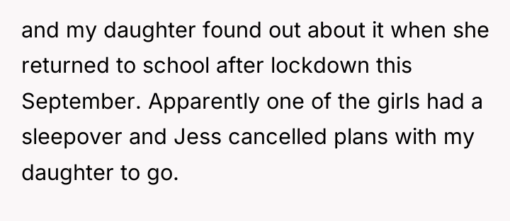 and my daughter found out about it when she returned...