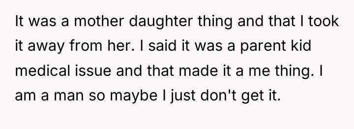 It was a mother daughter thing and that I took...