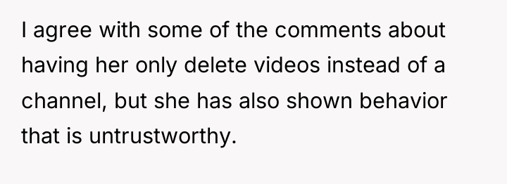 I agree with some of the comments about having her...