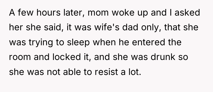 A few hours later, mom woke up and I asked...