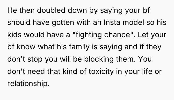 He then doubled down by saying your bf should have...