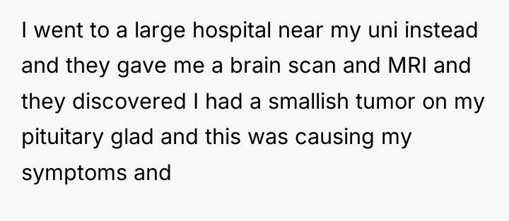 I went to a large hospital near my uni instead...