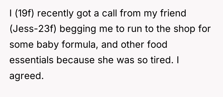 I (19f) recently got a call from my friend (Jess-23f)...
