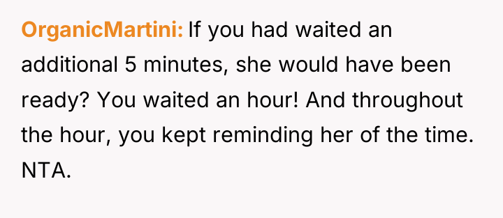 OrganicMartini If you had waited an additional 5 minutes, she...