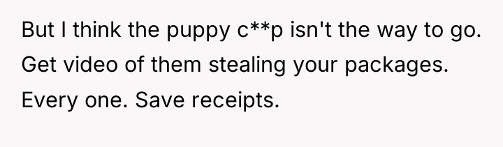 But I think the puppy c**p isn't the way to...