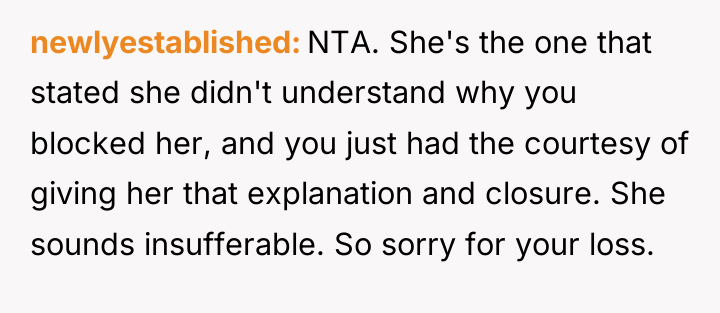 newlyestablished NTA. She's the one that stated she didn't understand...