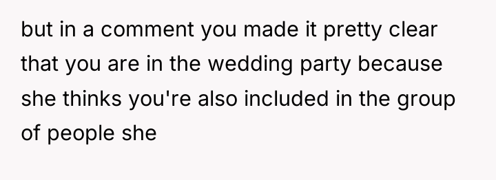 but in a comment you made it pretty clear that...
