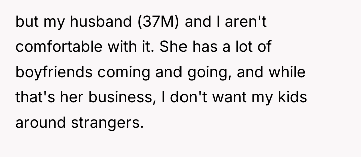 but my husband (37M) and I aren't comfortable with it....