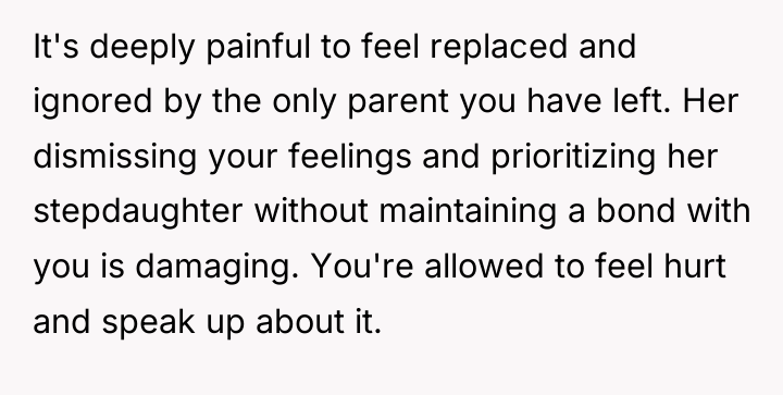 It's deeply painful to feel replaced and ignored by the...