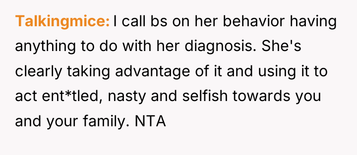 Talkingmice I call bs on her behavior having anything to...