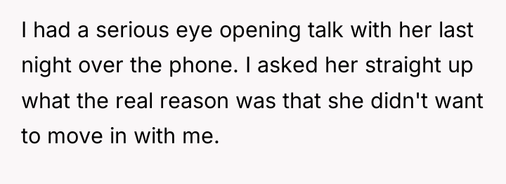 I had a serious eye opening talk with her last...