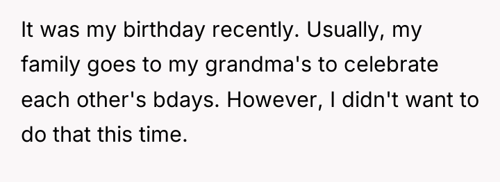 It was my birthday recently. Usually, my family goes to...