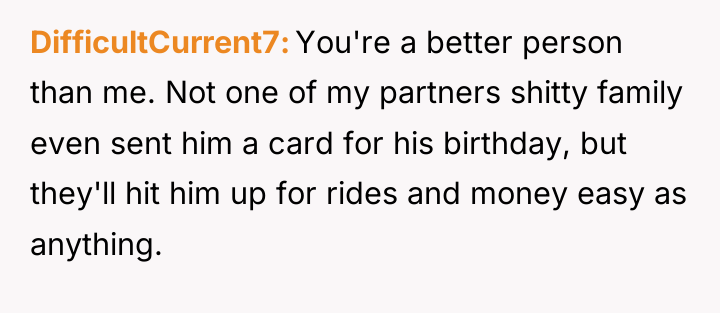 DifficultCurrent7 You're a better person than me. Not one of...