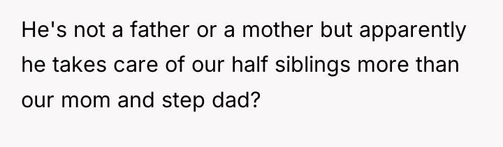 He's not a father or a mother but apparently he...