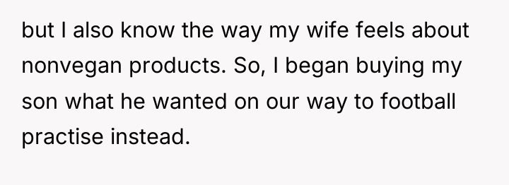 but I also know the way my wife feels about...