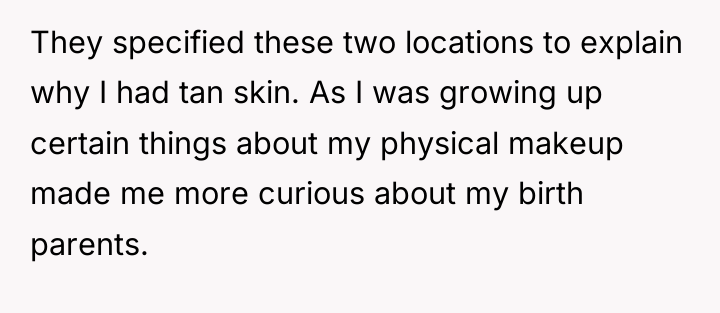 They specified these two locations to explain why I had...