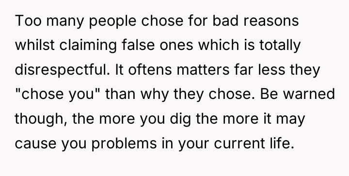 Too many people chose for bad reasons whilst claiming false...