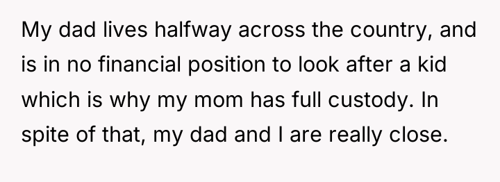 My dad lives halfway across the country, and is in...