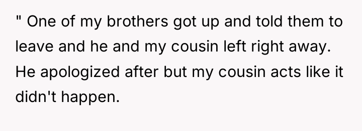 " One of my brothers got up and told them...