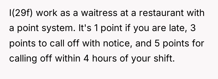 I(29f) work as a waitress at a restaurant with a...