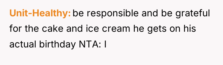 Unit-Healthy be responsible and be grateful for the cake and...