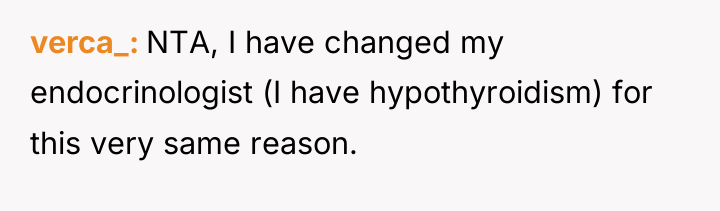 verca_ NTA, I have changed my endocrinologist (I have hypothyroidism)...