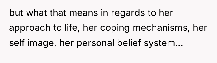but what that means in regards to her approach to...