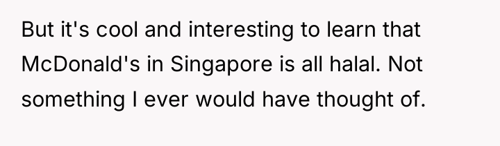 But it's cool and interesting to learn that McDonald's in...