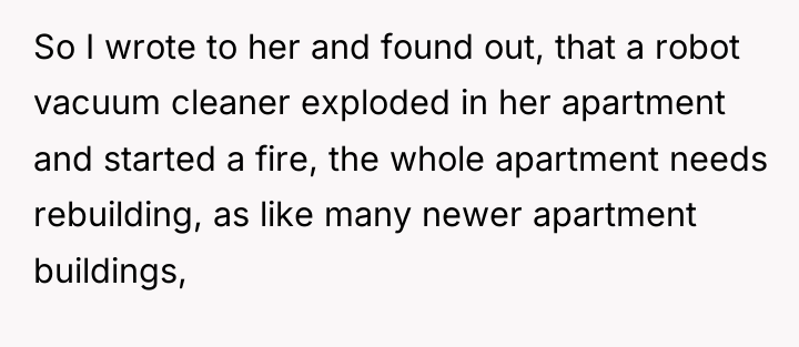 So I wrote to her and found out, that a...