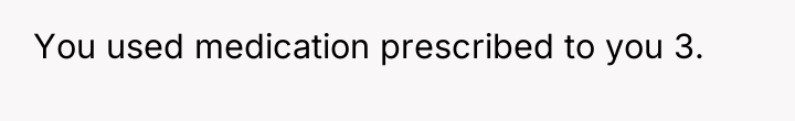 You used medication prescribed to you 3.