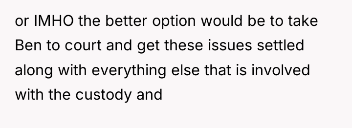 or IMHO the better option would be to take Ben...