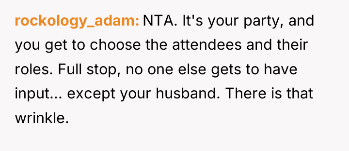 rockology_adam NTA. It's your party, and you get to choose...