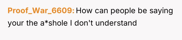 Proof_War_6609 How can people be saying your the a*shole I...