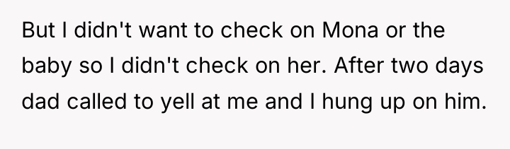 But I didn't want to check on Mona or the...