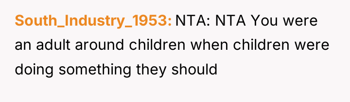South_Industry_1953 NTA: NTA You were an adult around children when...