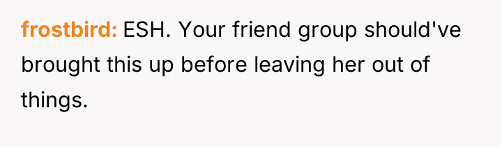 frostbird ESH. Your friend group should've brought this up before...