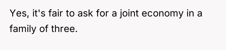 Yes, it's fair to ask for a joint economy in...