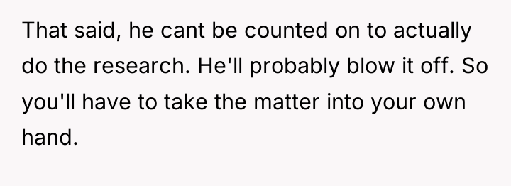 That said, he cant be counted on to actually do...