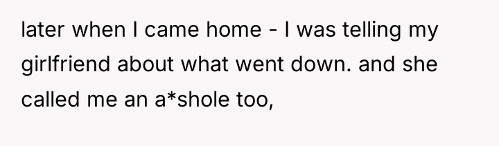 later when I came home - I was telling my...
