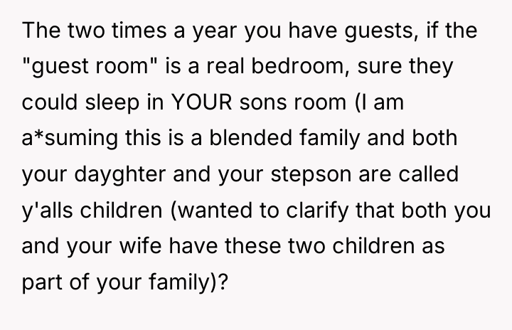 The two times a year you have guests, if the...