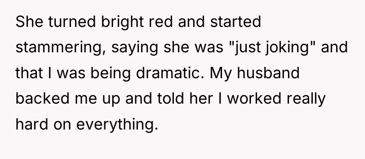 She turned bright red and started stammering, saying she was...