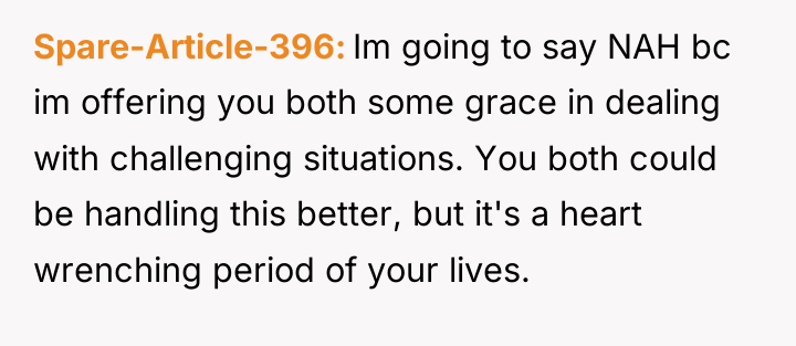 Spare-Article-396 Im going to say NAH bc im offering you...