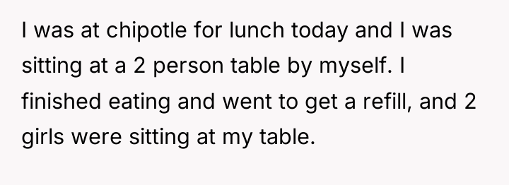 I was at chipotle for lunch today and I was...