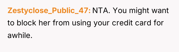 Zestyclose_Public_47 NTA. You might want to block her from using...