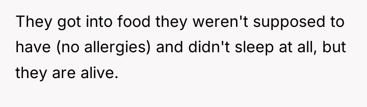 They got into food they weren't supposed to have (no...